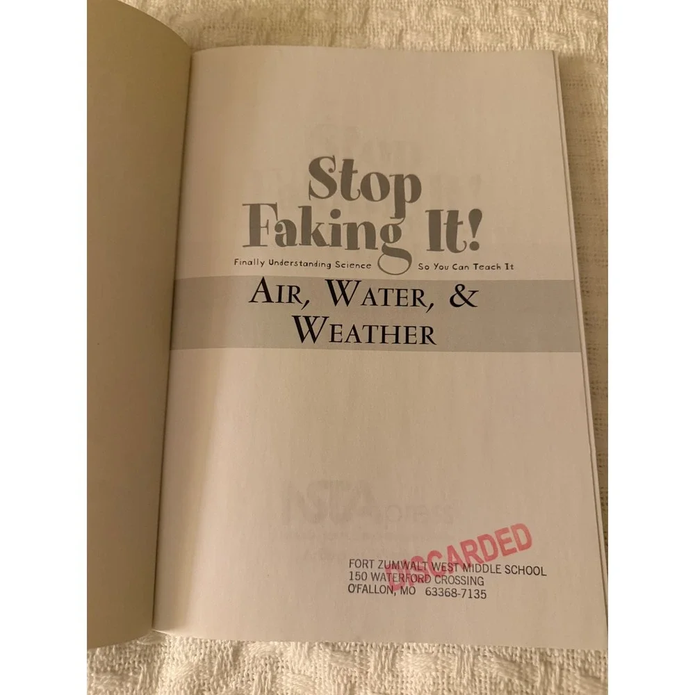 Stop‎ Faking It Air Water & Weather William C Robertson NSTA Press Science Book